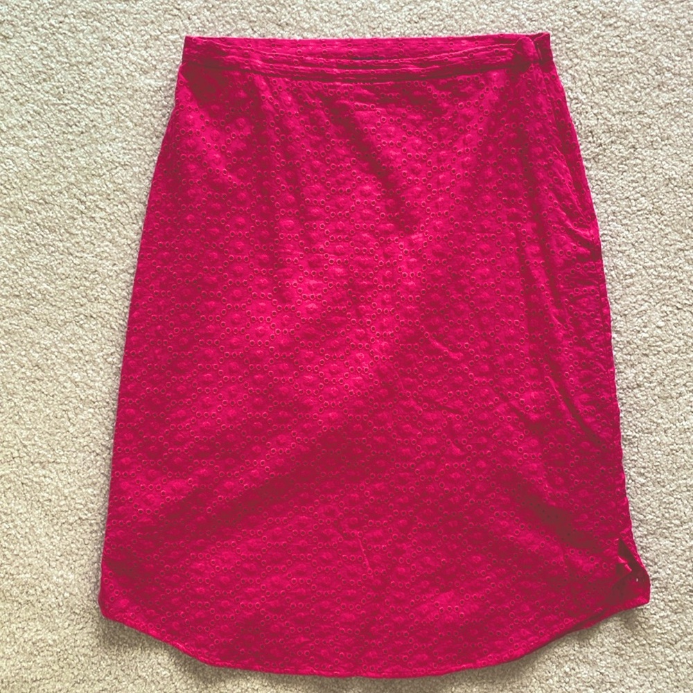 Fuschia printed lined skirt from The Limited